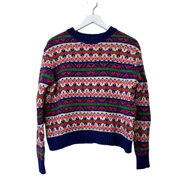 J. Crew Lambswool Classic Fair Isle Sweater Size Small - Picture 2 of 8